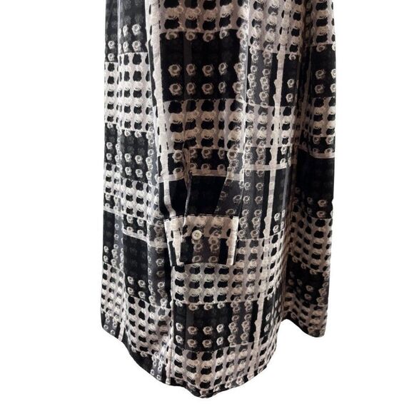 THAKOON for Design Nation Geometric Print Long Sleeve Shift Dress Gray Black - Picture 5 of 13